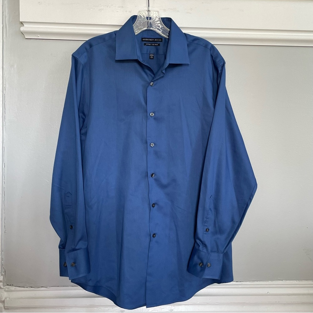 Geoffrey Beene Men's Blue Dress Shirt 15 32/33